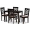 Baxton Studio Henry Sand Upholstered and Dark Brown Finished Wood 5-Piece Dining Set 171-10950-8026 - alternate 1